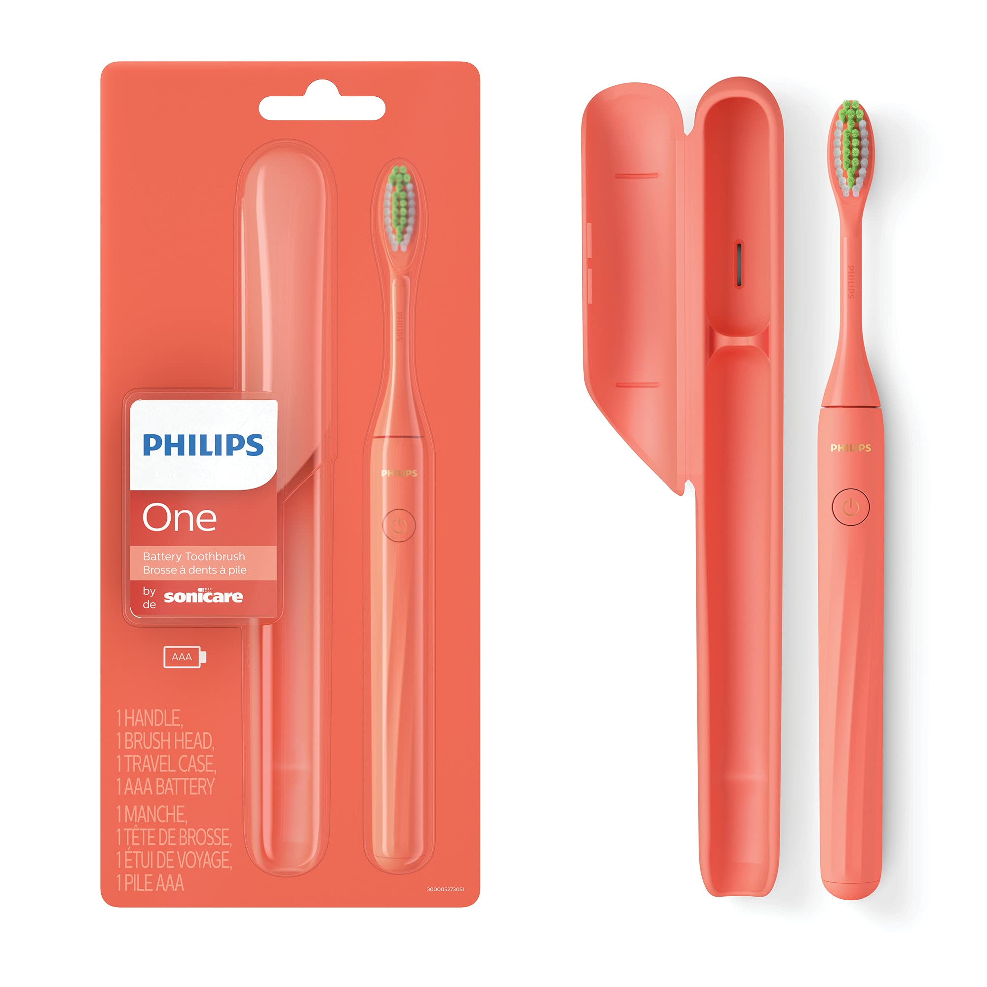 Philips + One by Sonicare Battery Toothbrush, Miami Coral, HY1100/01