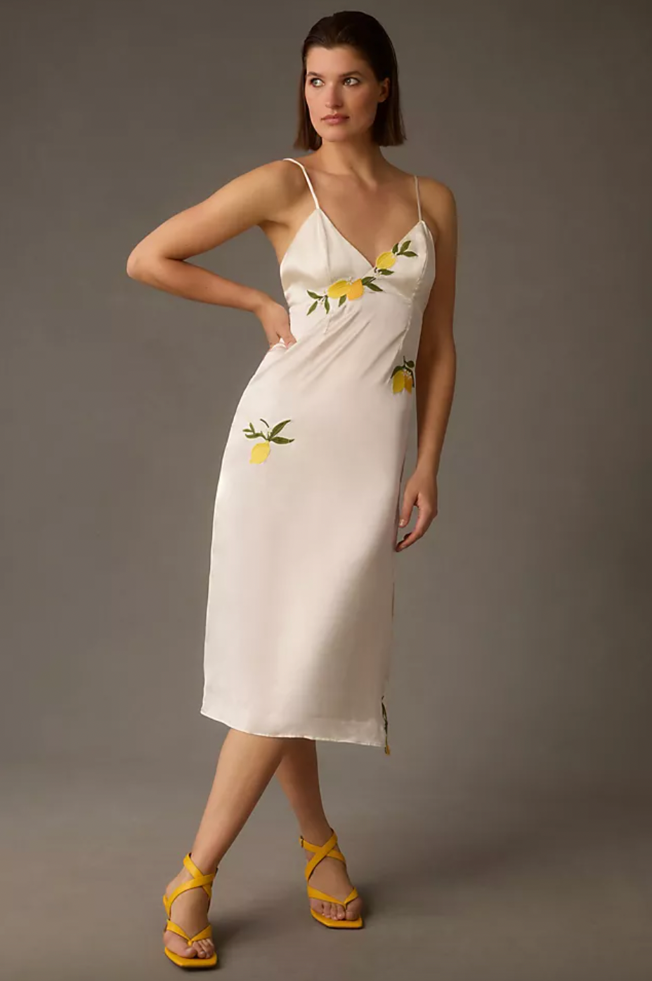 By Anthropologie + Embroidered Slip Dress