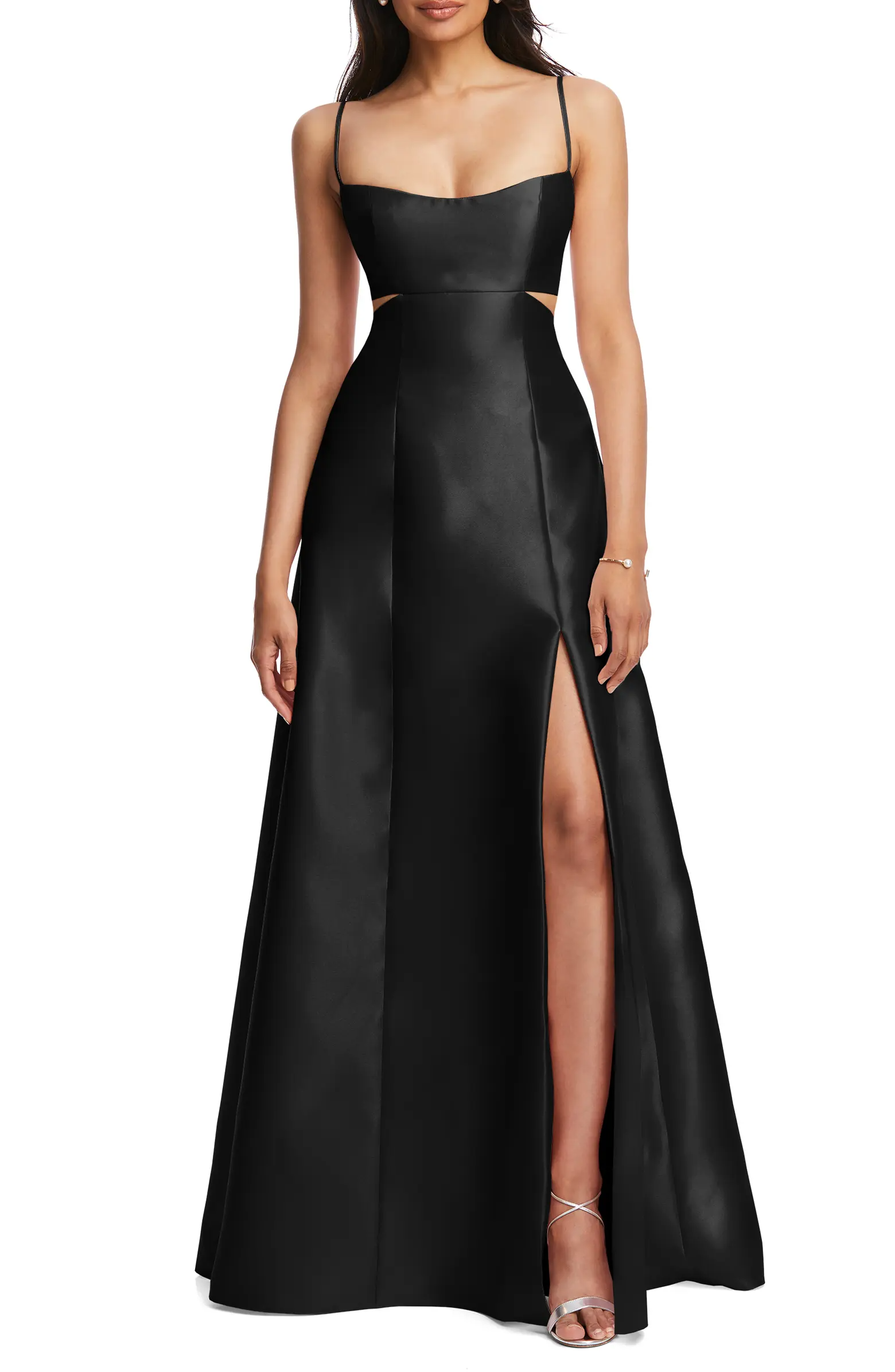 Alfred Sung + Cutout Satin Gown