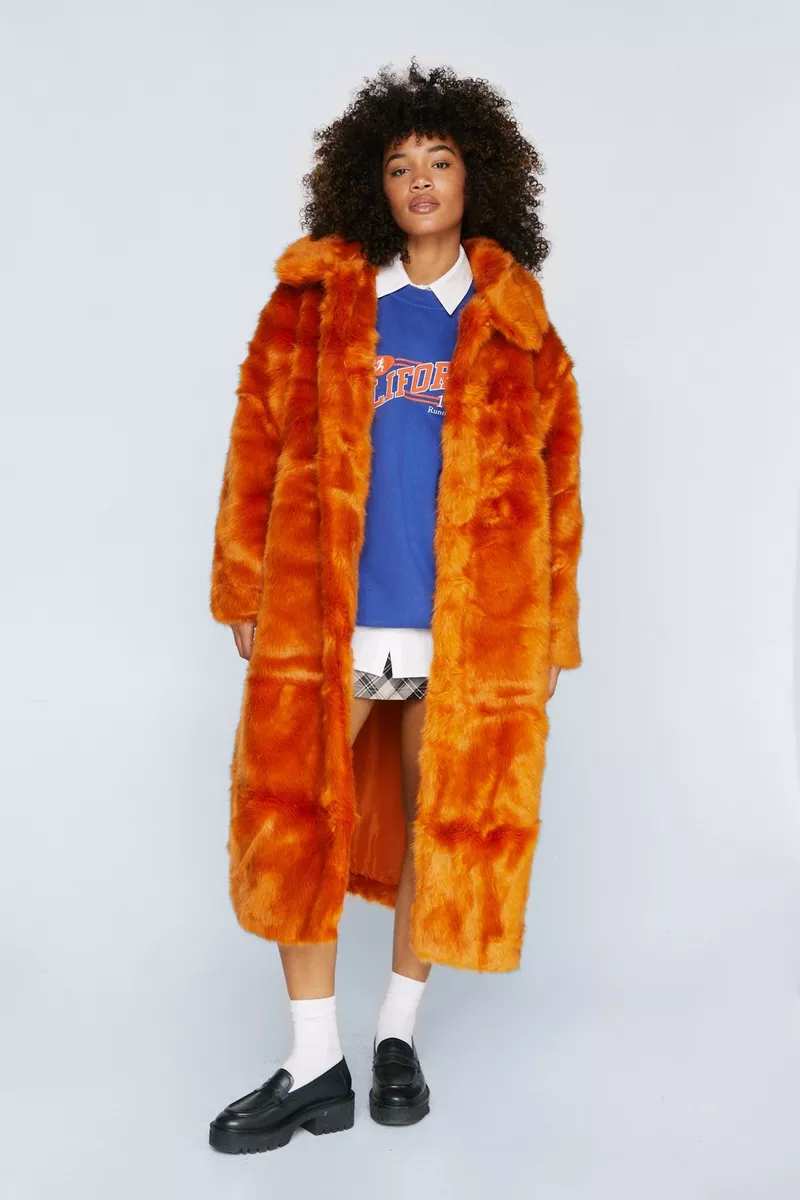 Nasty Gal + Premium Longline Faux Fur Coat