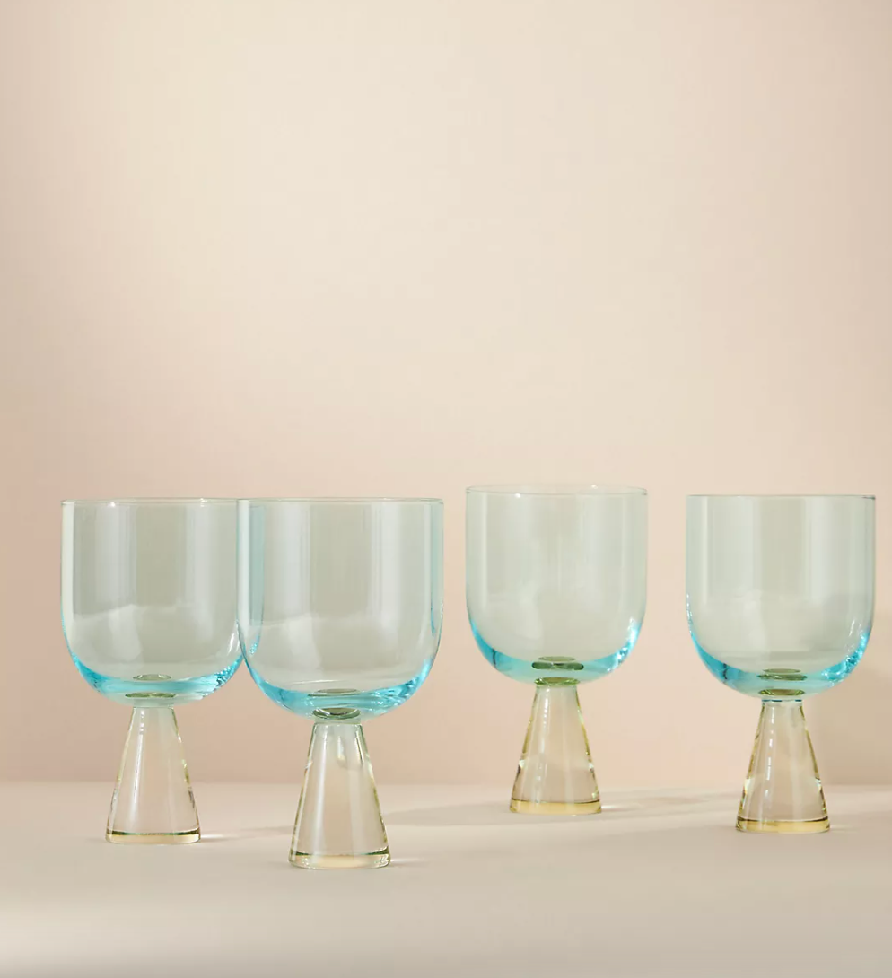Anthropologie + Set of 4 Ramona Wine Glasses