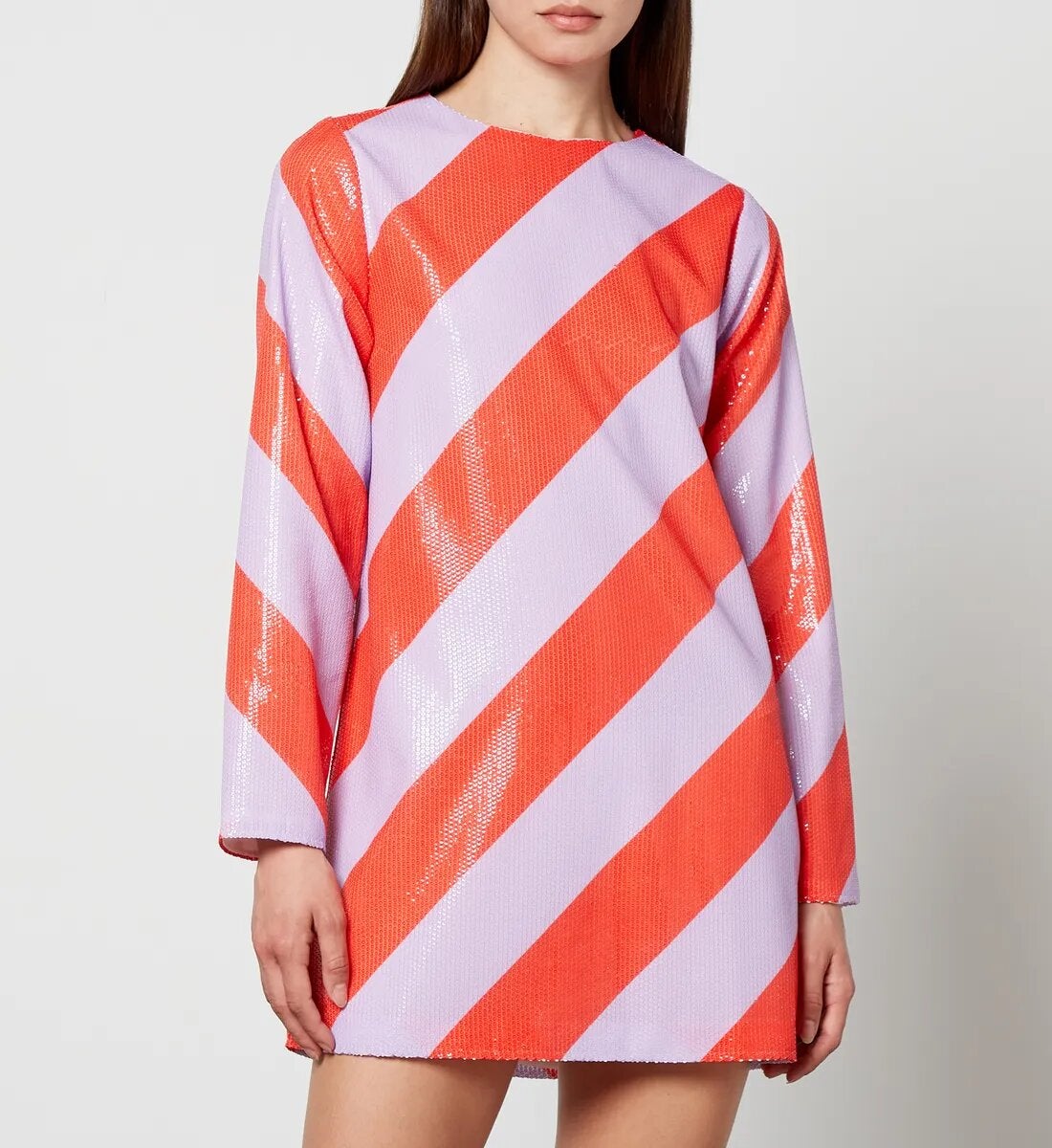 Olivia Rubin + Tabitha Striped Sequined Mesh Mini Dress