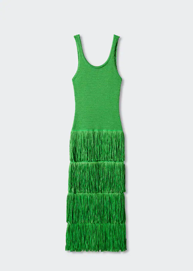 Mango x Simon Miller + Knitted dress with fringe detail