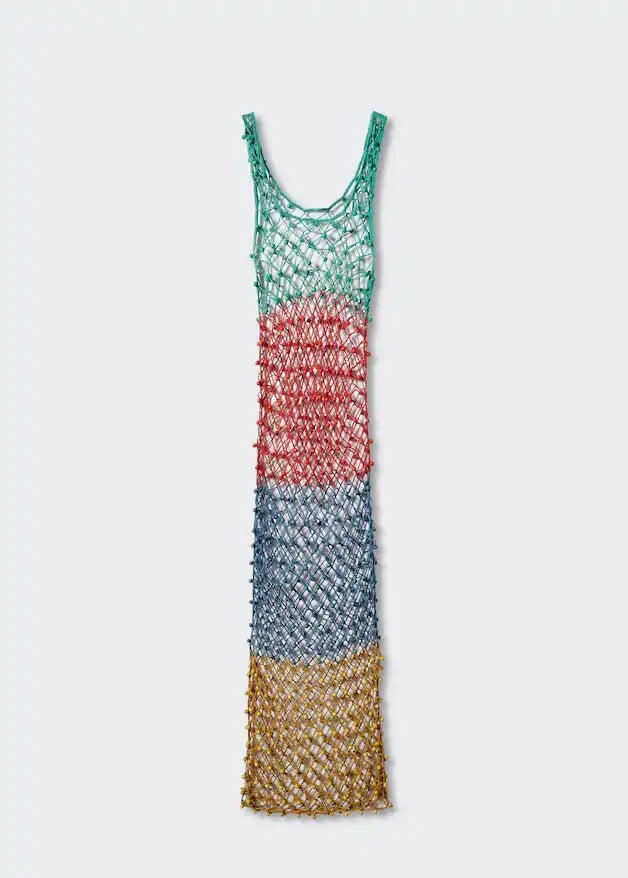Mango x Simon Miller + Multicoloured Net Dress With Beads