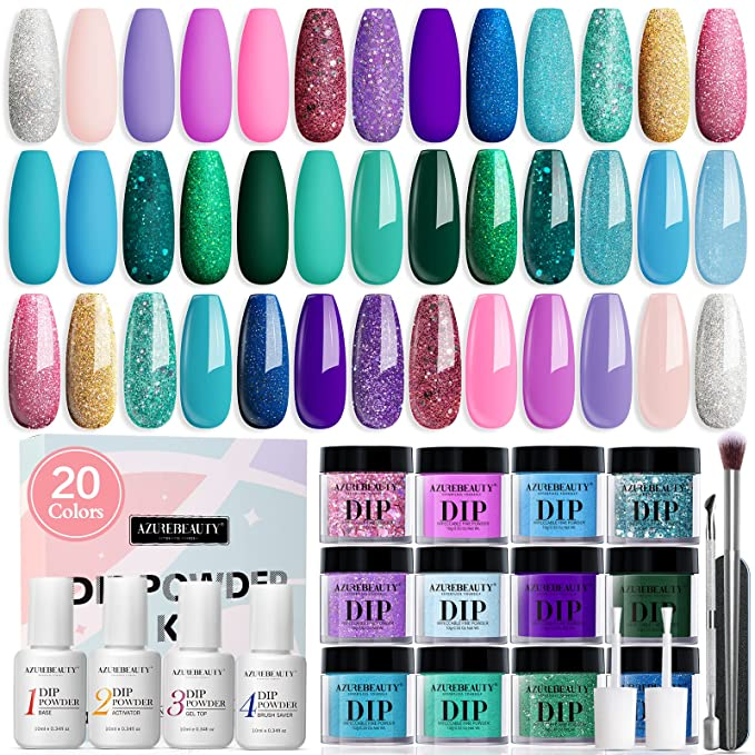 AZUREBEAUTY + 29 Pieces Dip Powder Nail Kit Starter – Mermaid Series