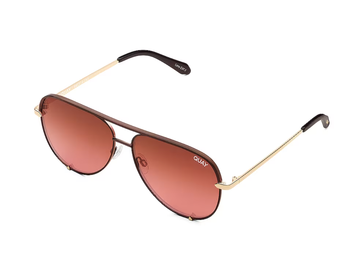 Quay + Quay High Key Aviator Sunglasses