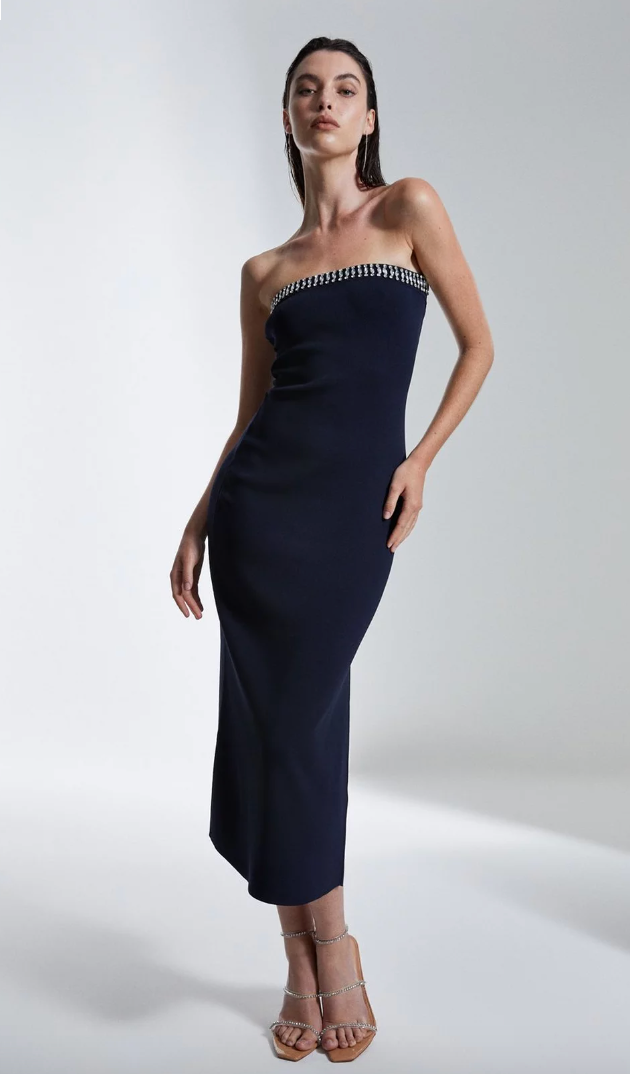 Embellished sales bandeau dress