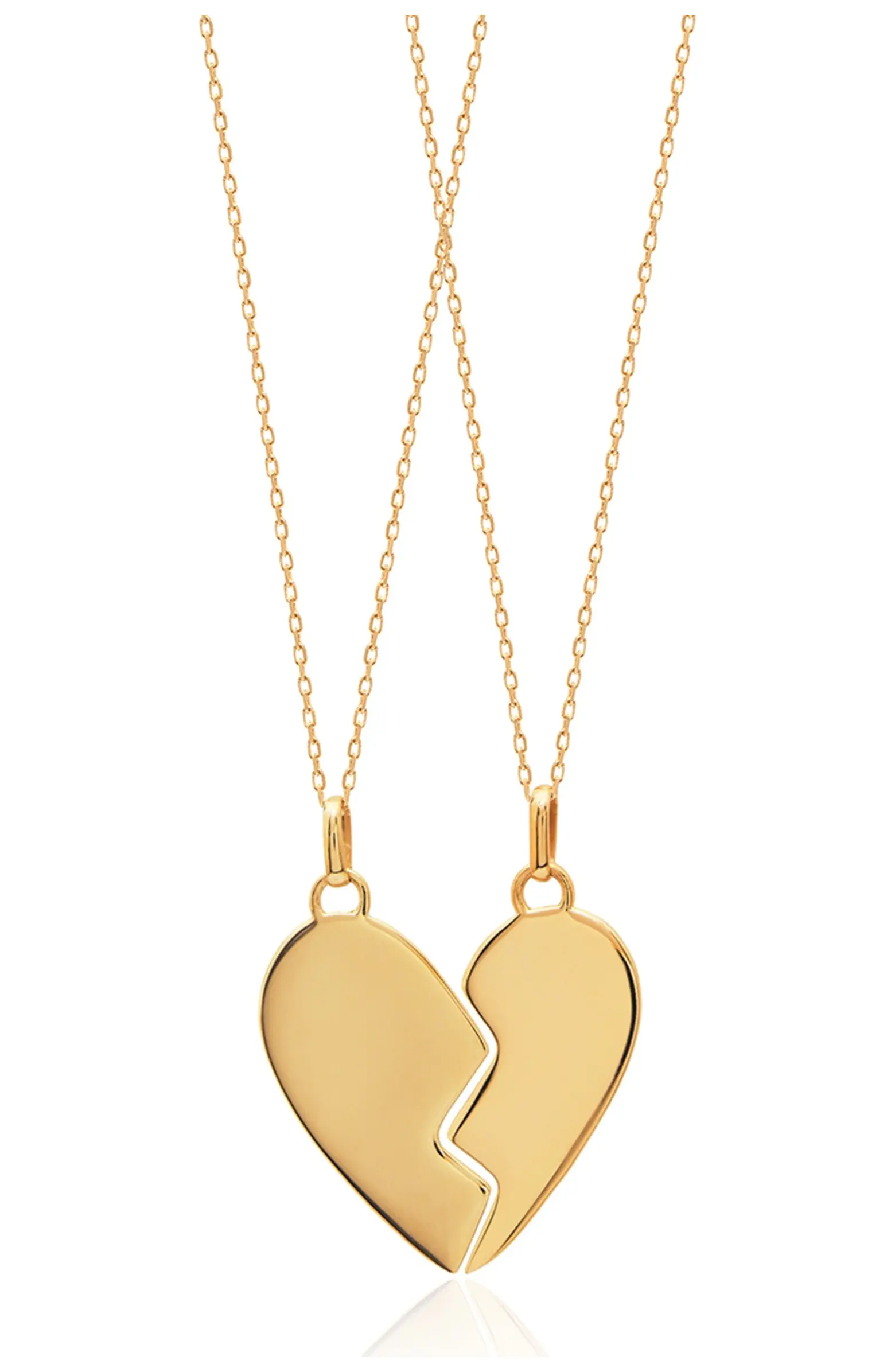 Gabi Rielle 14K Yellow Gold Vermeil Heart BFF Pendant Necklaces