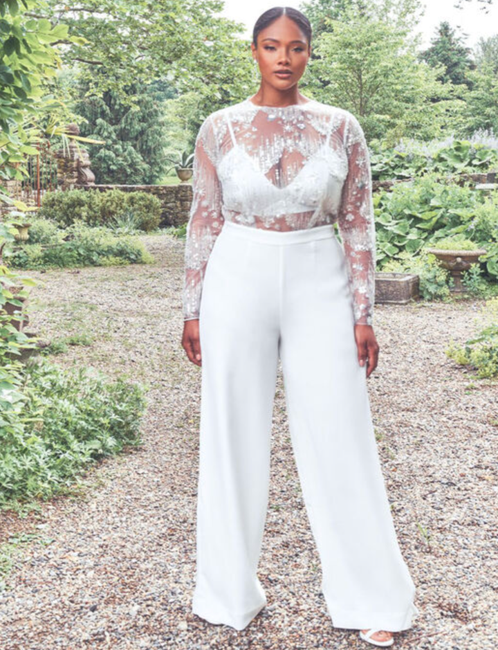 Lesbian wedding jumpsuit hot sale