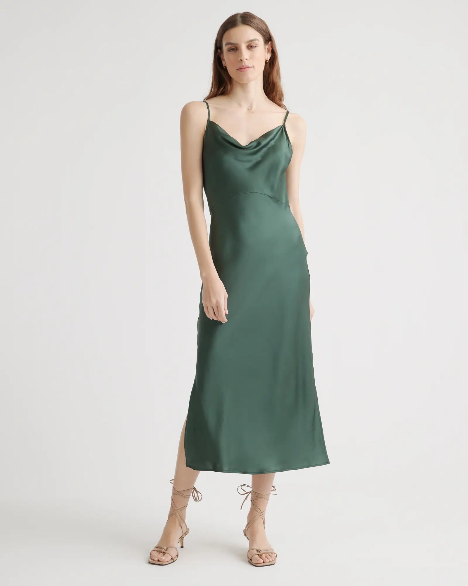 Quince + Washable Silk Cowl Neck Slip Dress