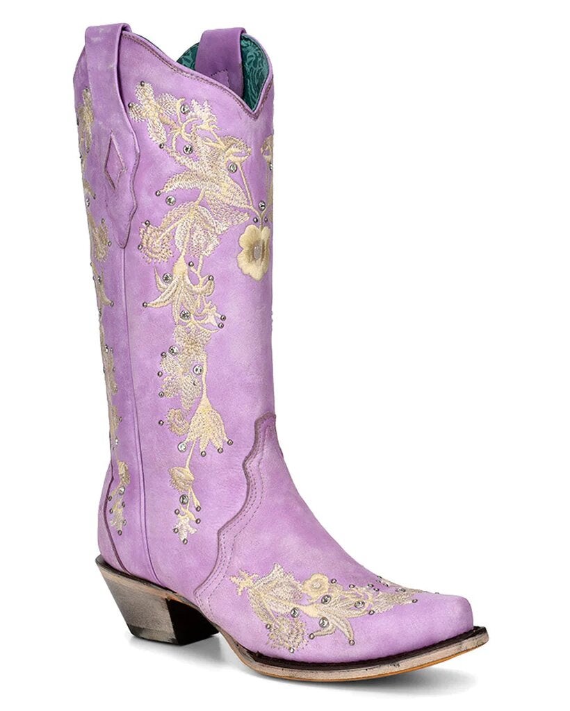 Saratoga Saddlery + Corral Women’s A4241 Lilac Purple Cowboy Boot