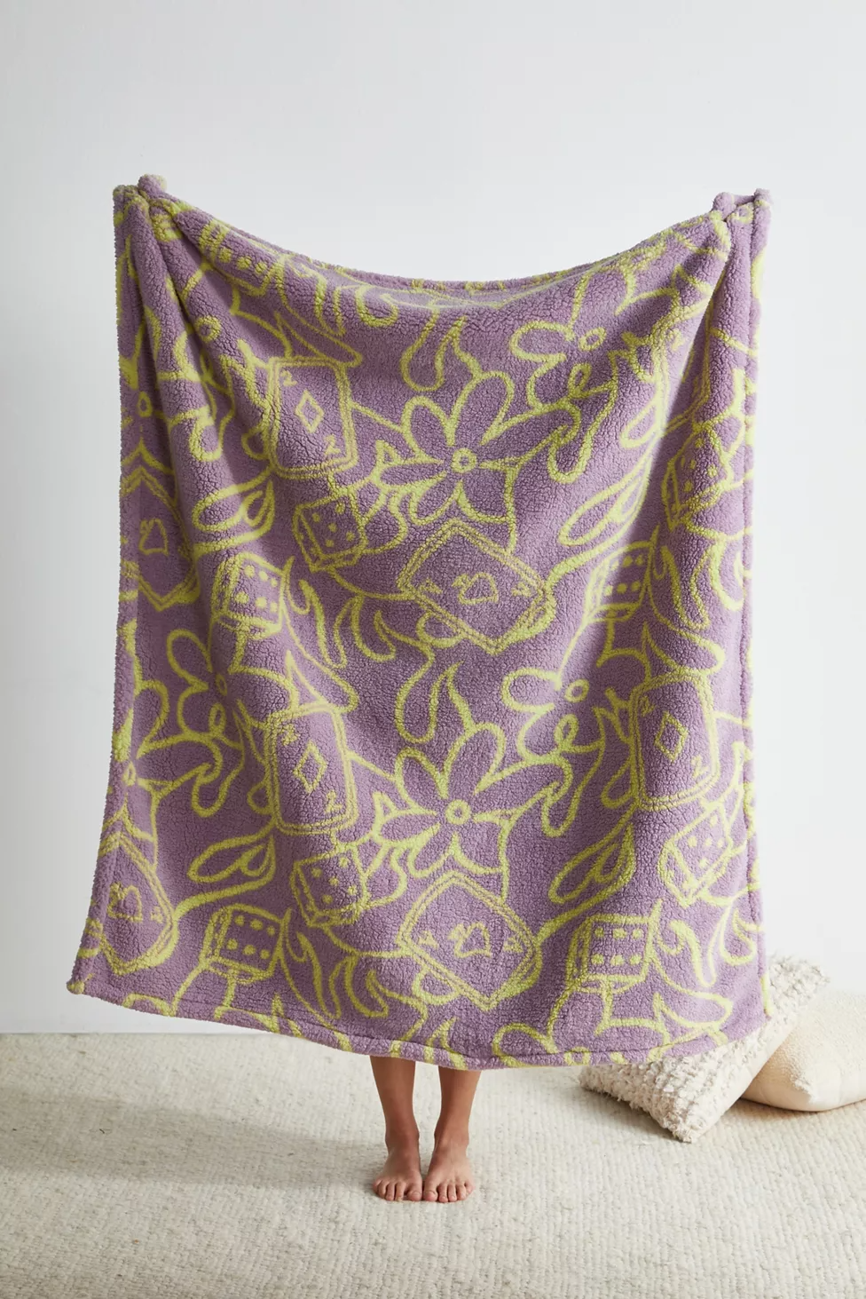 Urban Outfitters + Printed Sherpa Throw Blanket