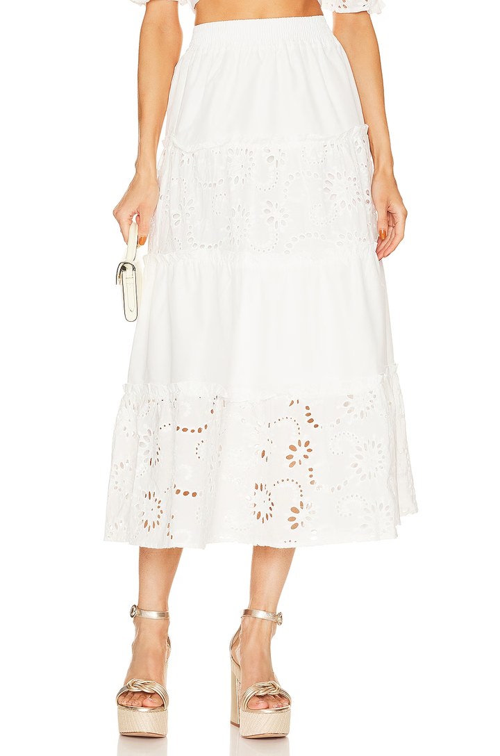 White Midi Skirt - High Waisted Skirt - High-Low Skirt - Lulus
