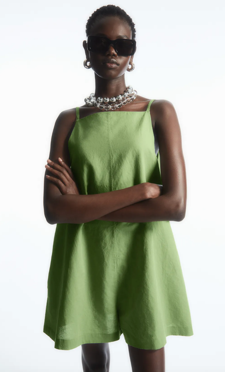 COS + Square-Neck Linen Romper