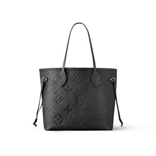 Louis Vuitton Black/White Monogram Empreinte Leather Neverfull MM