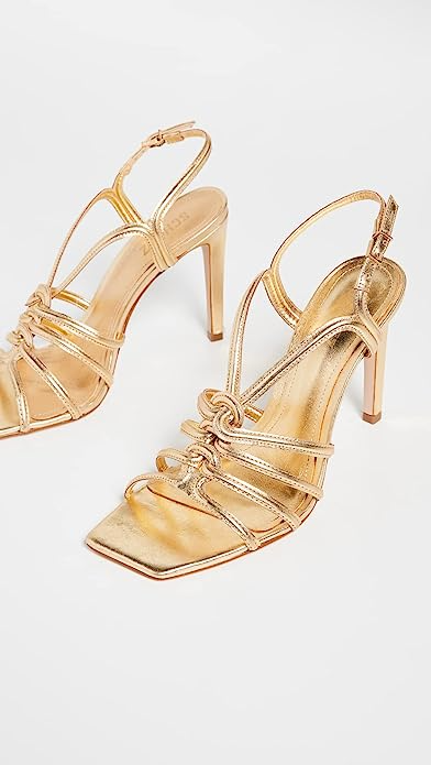Metallic strappy heeled sandal - Women | Mango USA