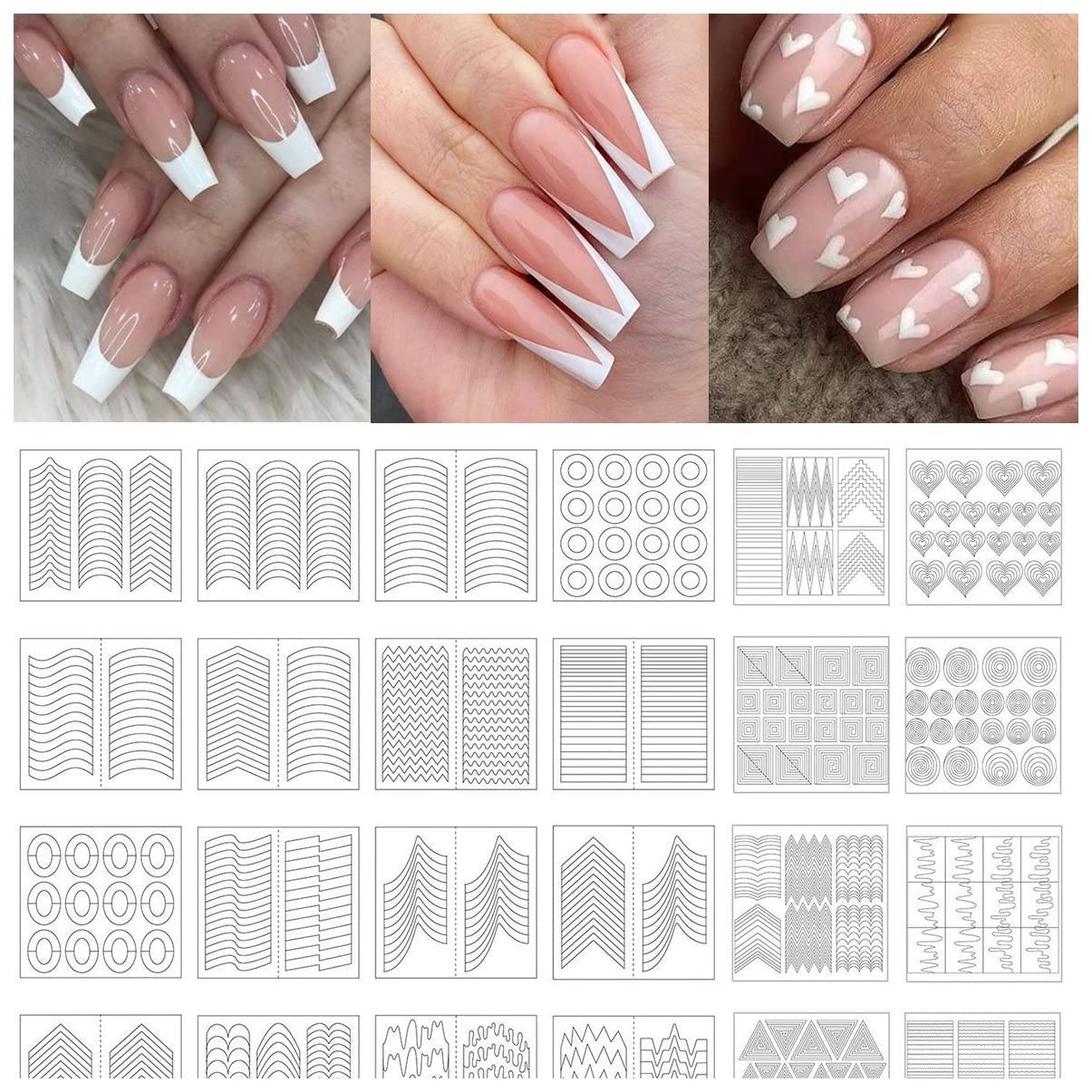 TaiLaiMei + 60 Piece French Manicure Nail Stickers