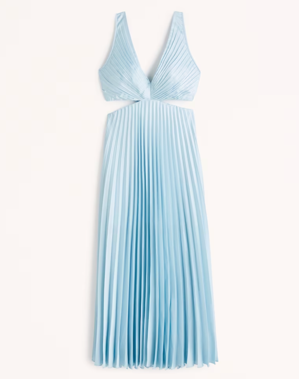 Abercrombie + Satin Pleated Cutout Maxi Dress
