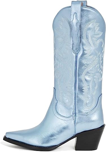 Keleimusi + Women’s Cowgirl Boots Western Pointed Toe Knee High Pull-On ...