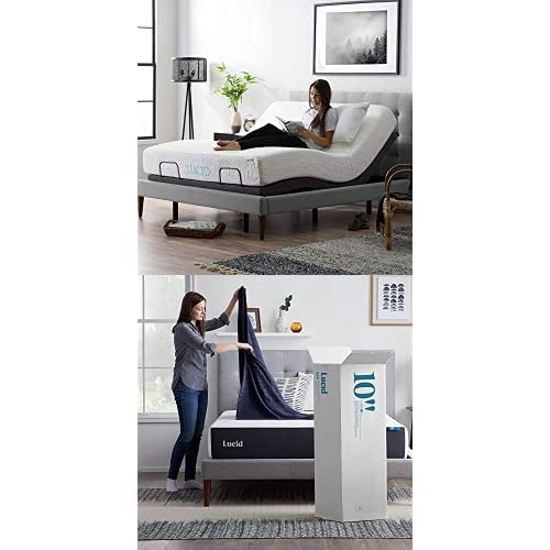 Lucid + 10 Inch Memory Foam MediumPlush Mattress (Queen)