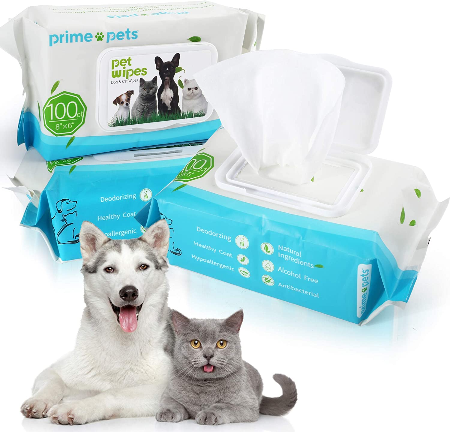PrimePets + Pet Grooming Wipes