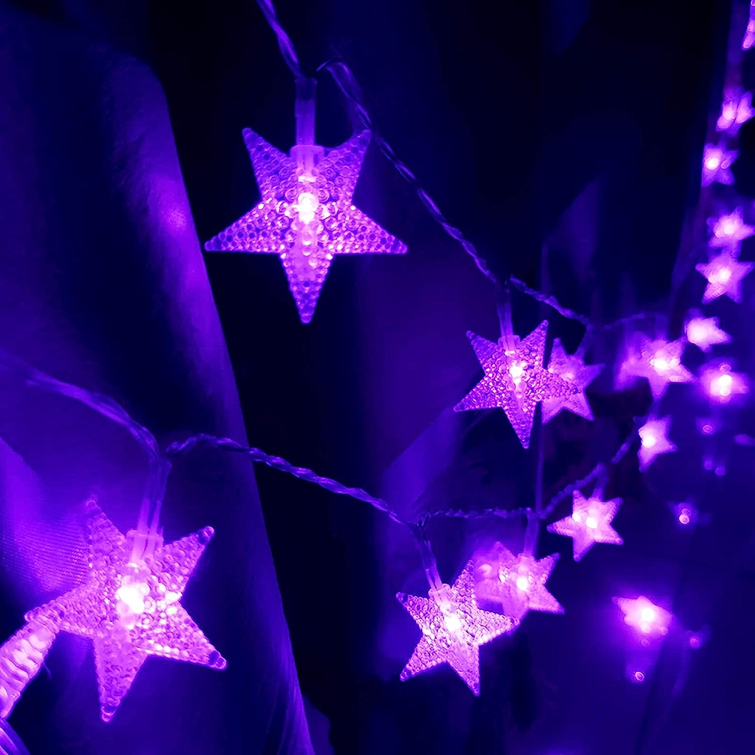 HUGSVIK + 50 LED Purple Star Lights