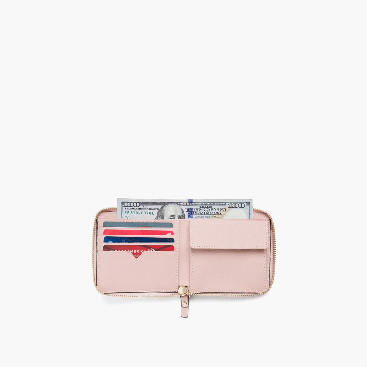 Lo & Sons + Small Wallet – Rose Quartz Saffiano Leather