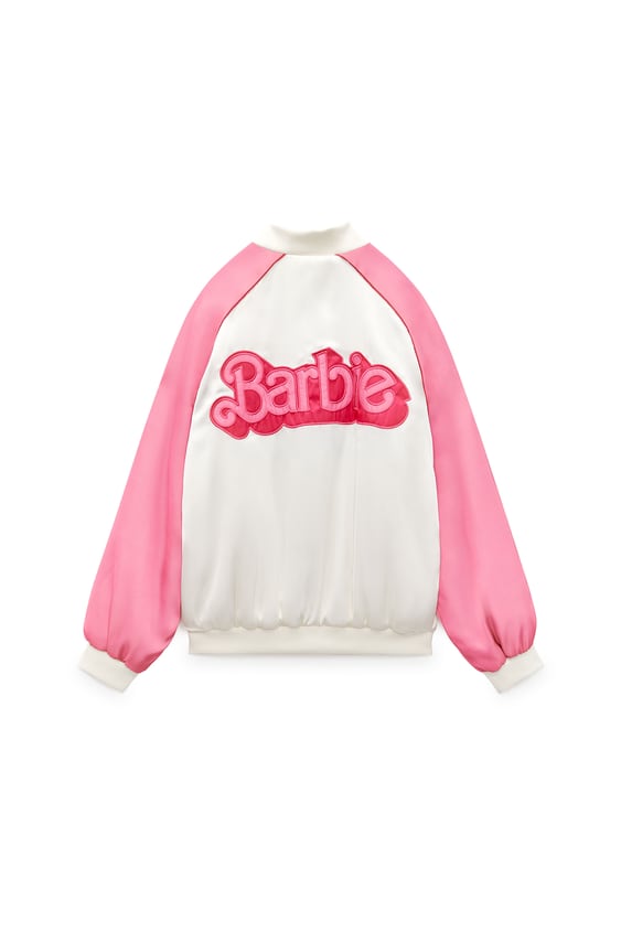 Zara x Barbie the Movie + Reversible Satin Effect Bomber