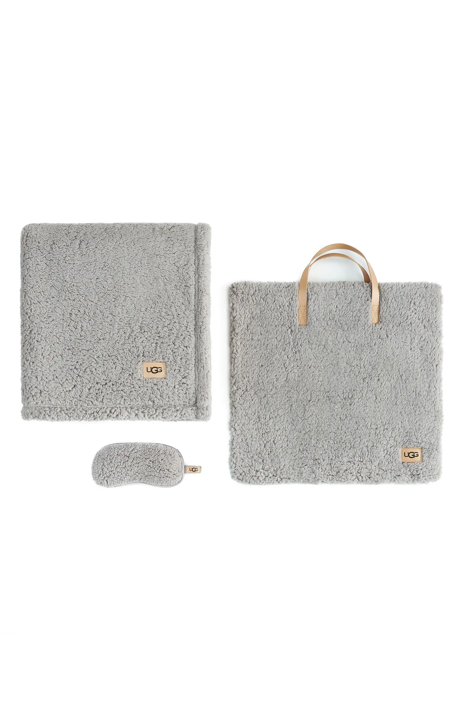 Original Faux Shearling Throw Blanket Eye Mask Sleep Set