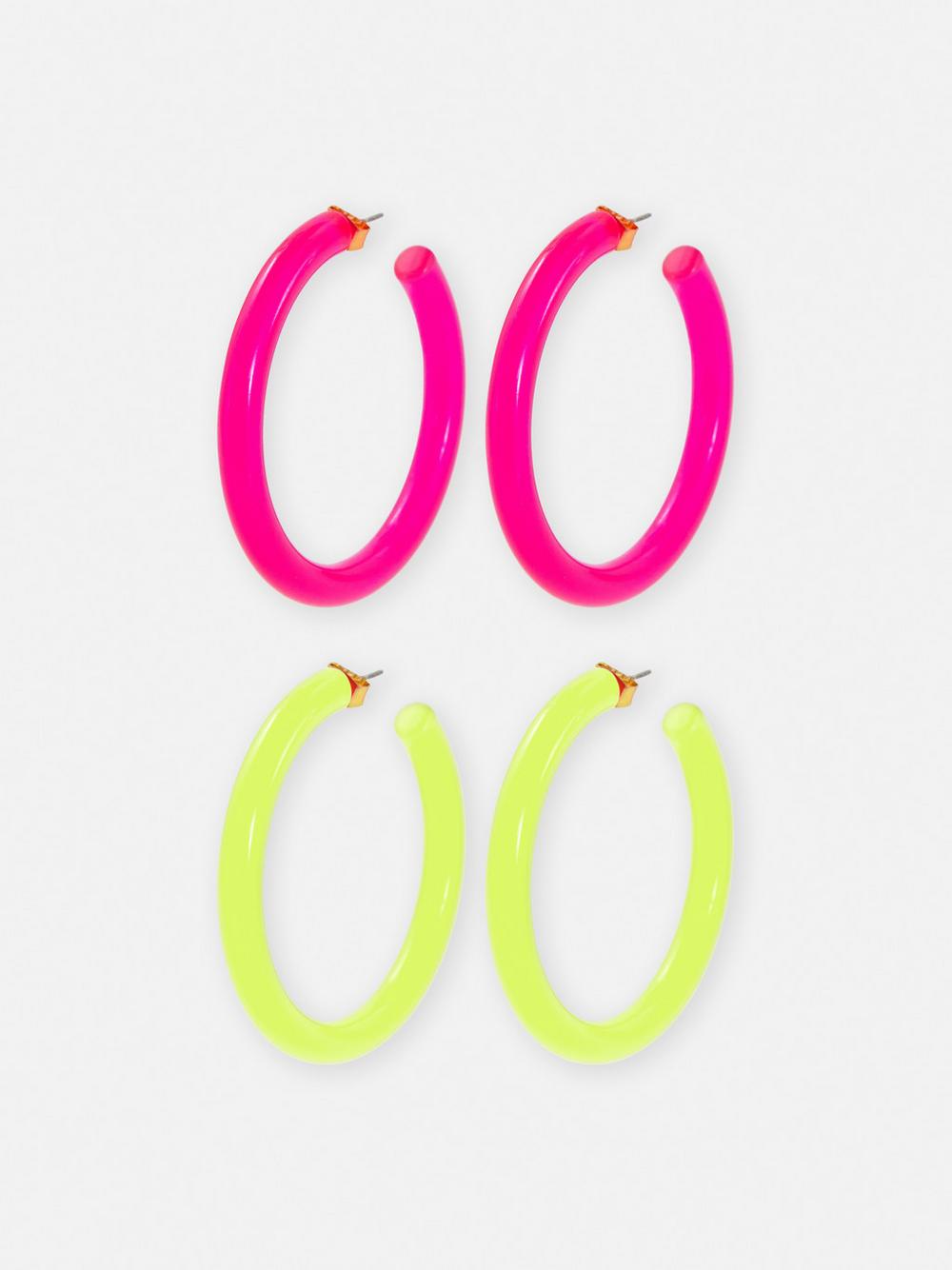 Candy Color Geometric Circle Round Spray Paint Hoop Earrings for Women Girl  Rose Yellow Blue White