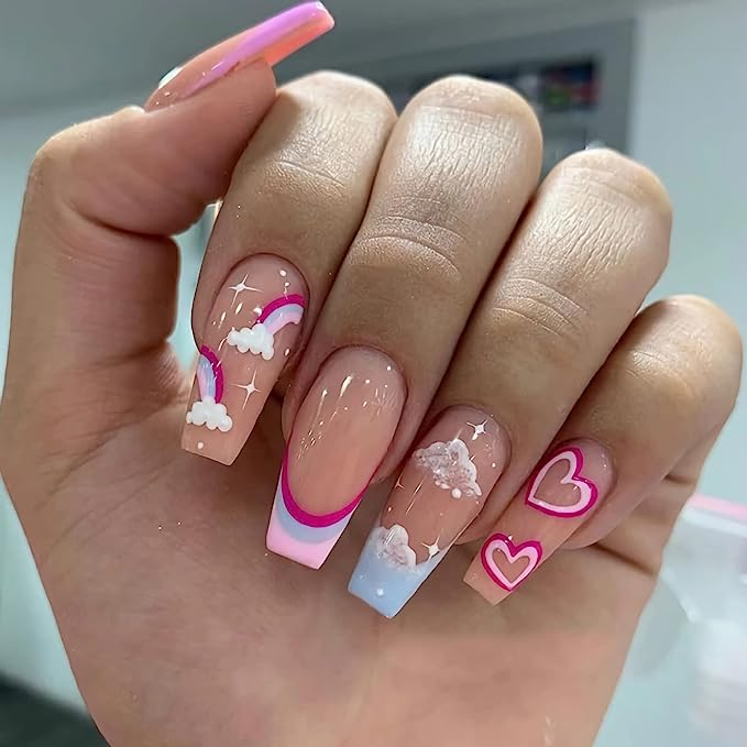 Barbie Style Nail Stickers, Pink Nail Decals, Cute Nail Stickers, Nail –  TOMONI NAIL ART