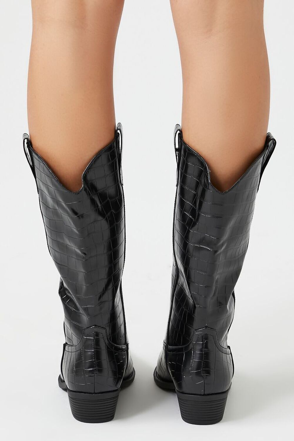 Forever 21 Faux Croc Cowboy Boots