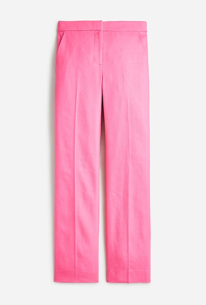 J.Crew + Kate StraightLeg Pant In Stretch Linen Blend
