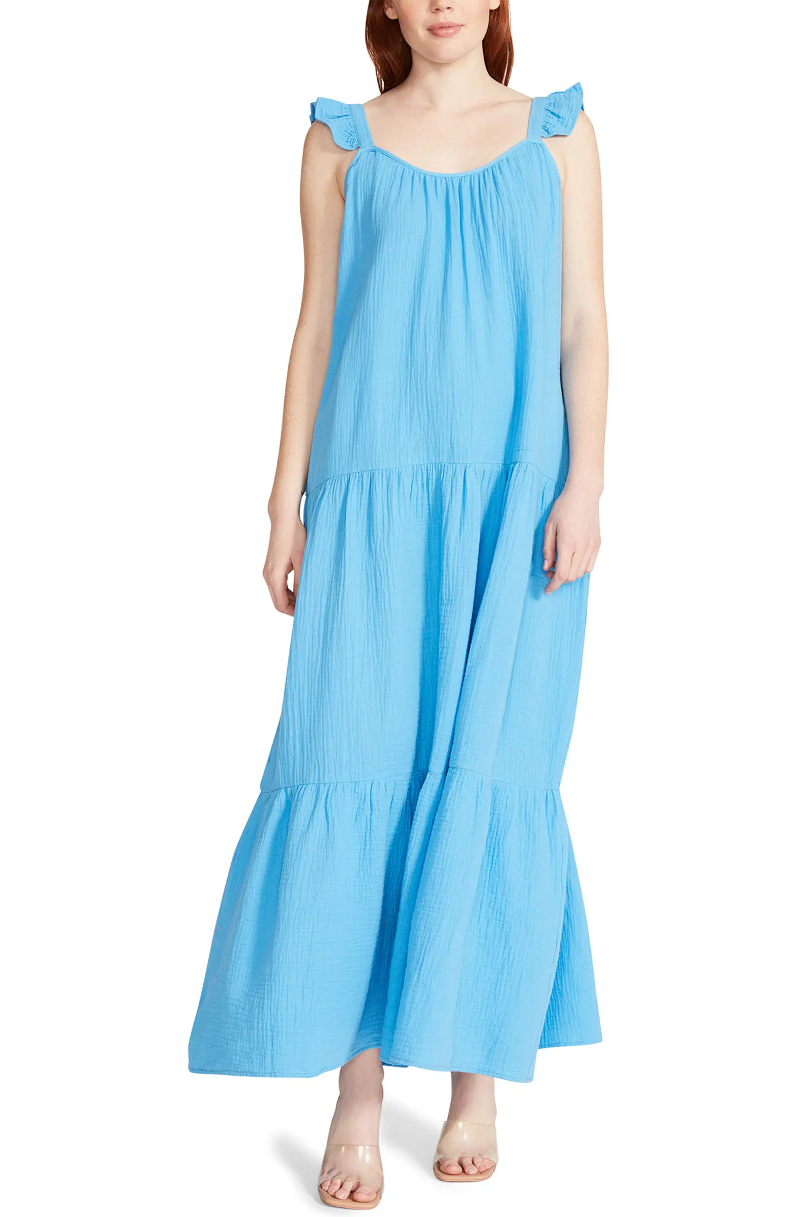 Steve Madden BB Dakota Ella Flutter Strap Cotton Maxi Dress