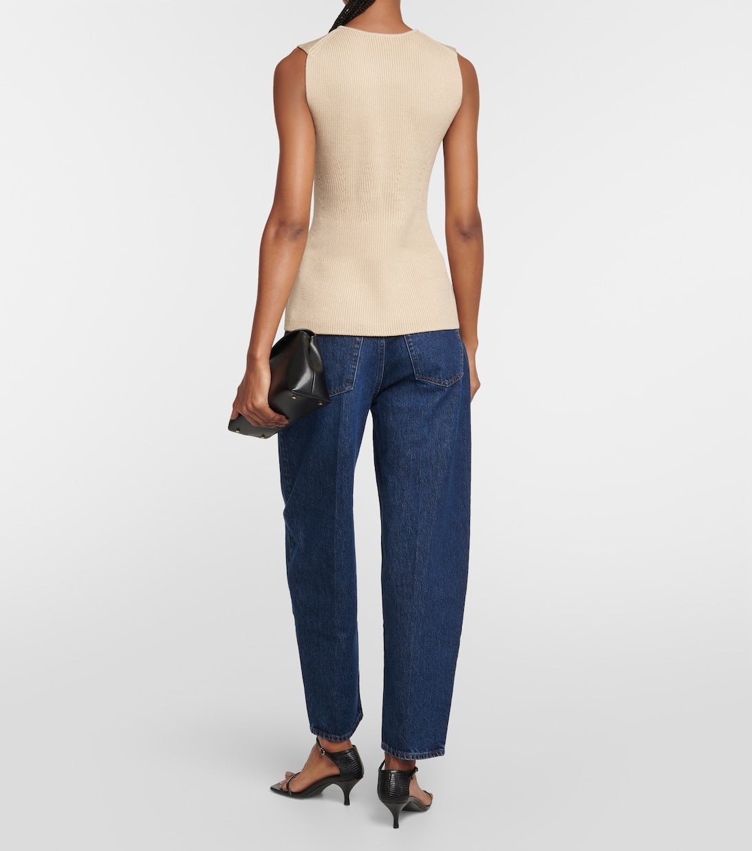 Toteme + Ribbed-Knit Peplum Top