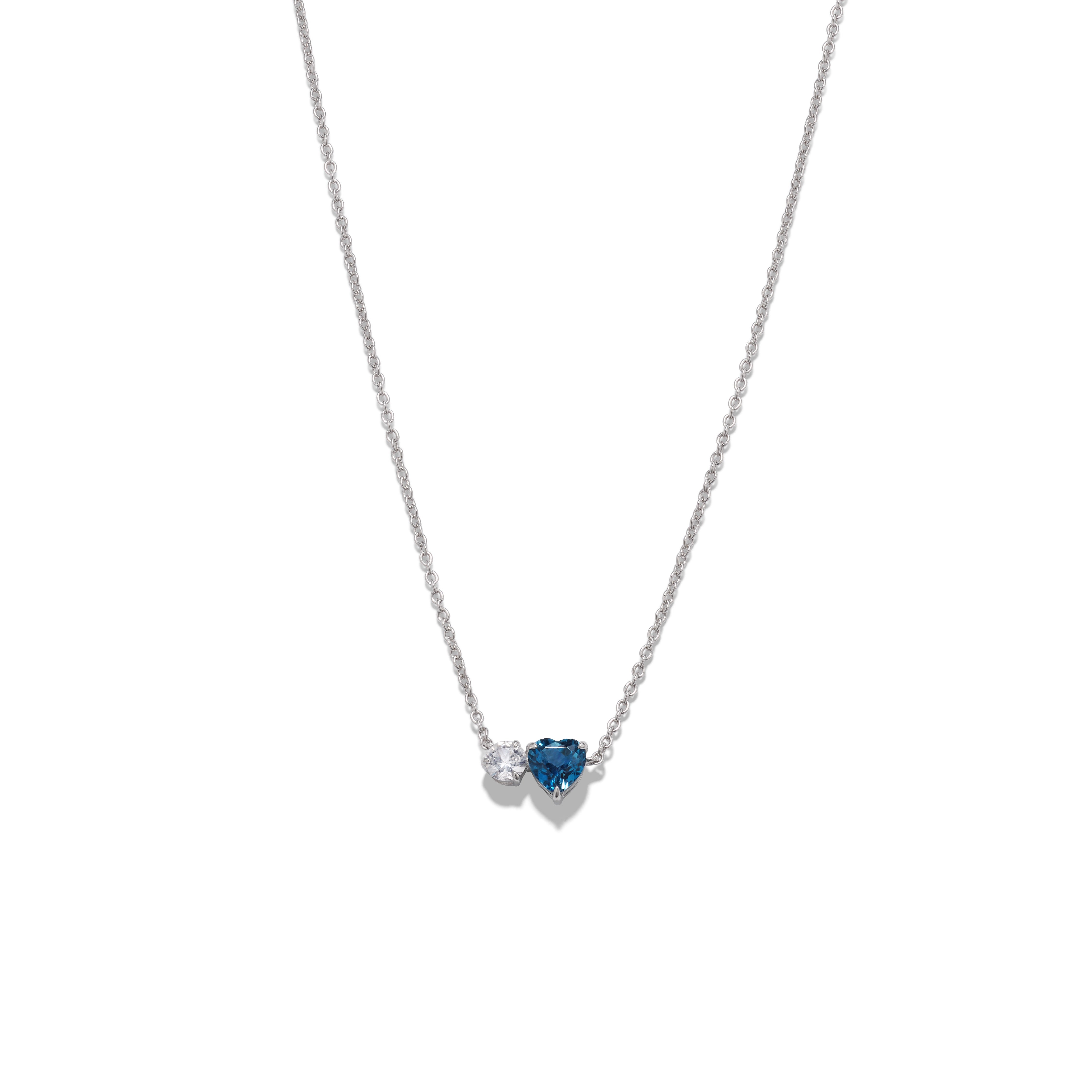 Shane Co. + Toi et Moi London Blue Topaz and White Sapphire Necklace in ...
