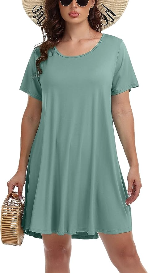 BELAROI + Short Sleeve Swing T-Shirt Dress