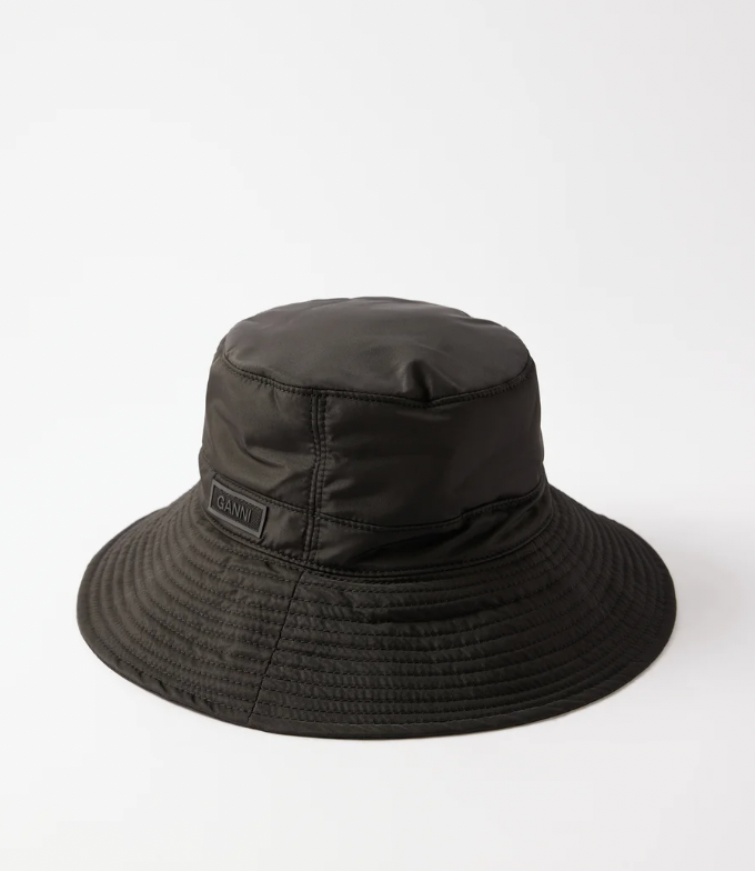 Ganni + Logo-Patch Recycled-Canvas Bucket Hat