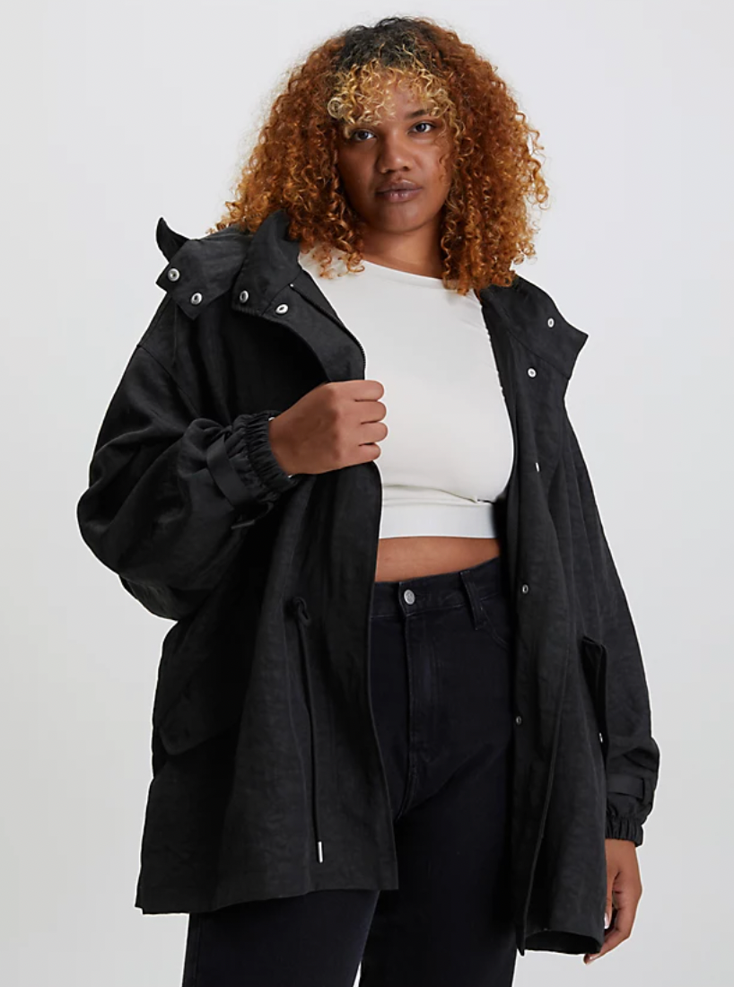 Calvin Klein + Oversized Hooded Parka Coat