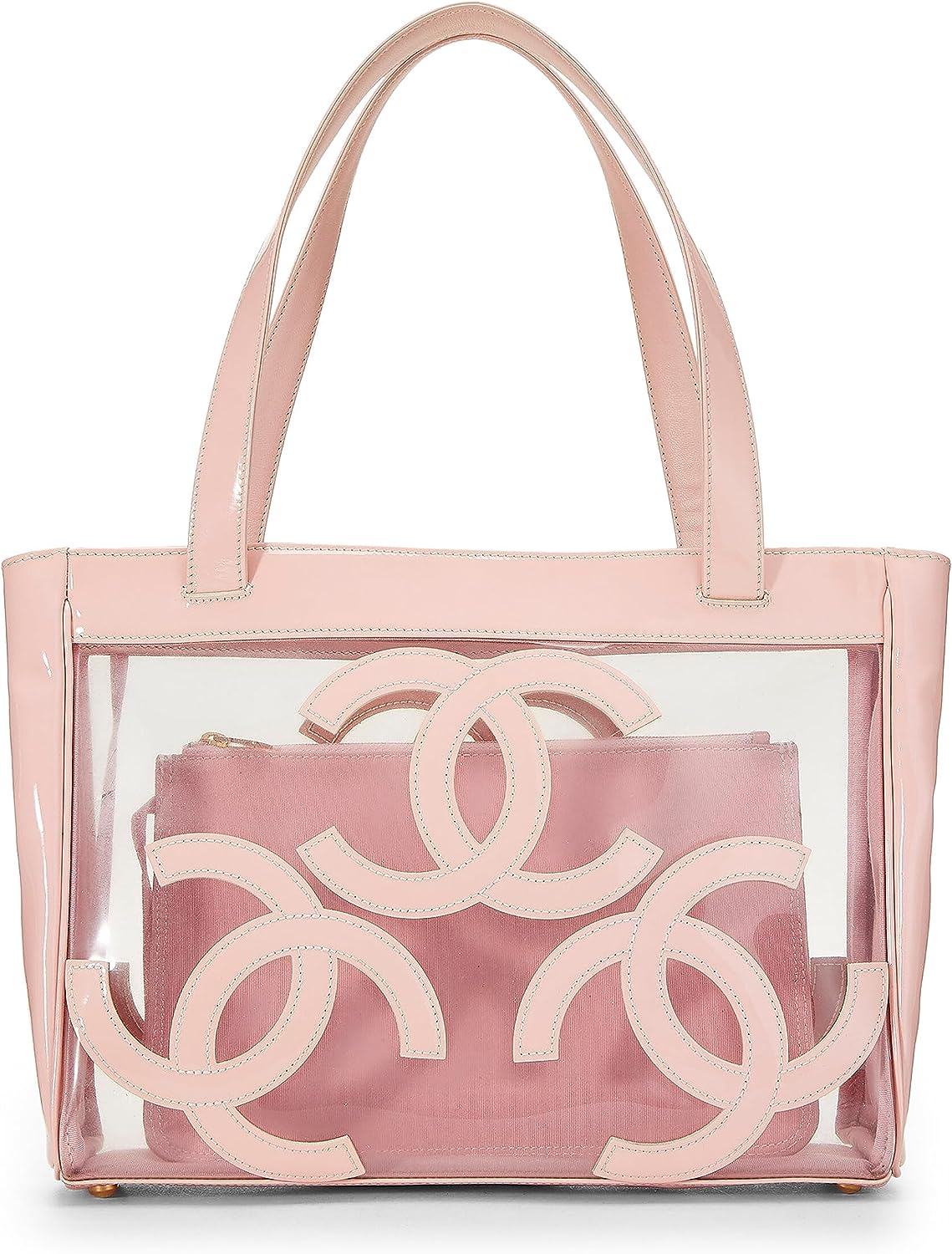 Chanel + Pre-Loved Pink Vinyl 3 ‘CC’ Tote Bag Medium, Pink