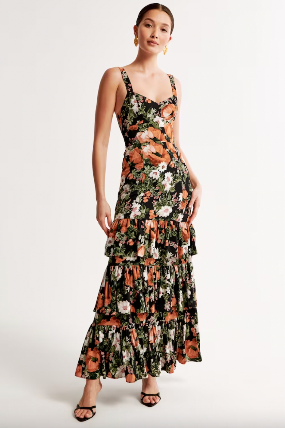 abercrombie asymmetrical tiered maxi dress