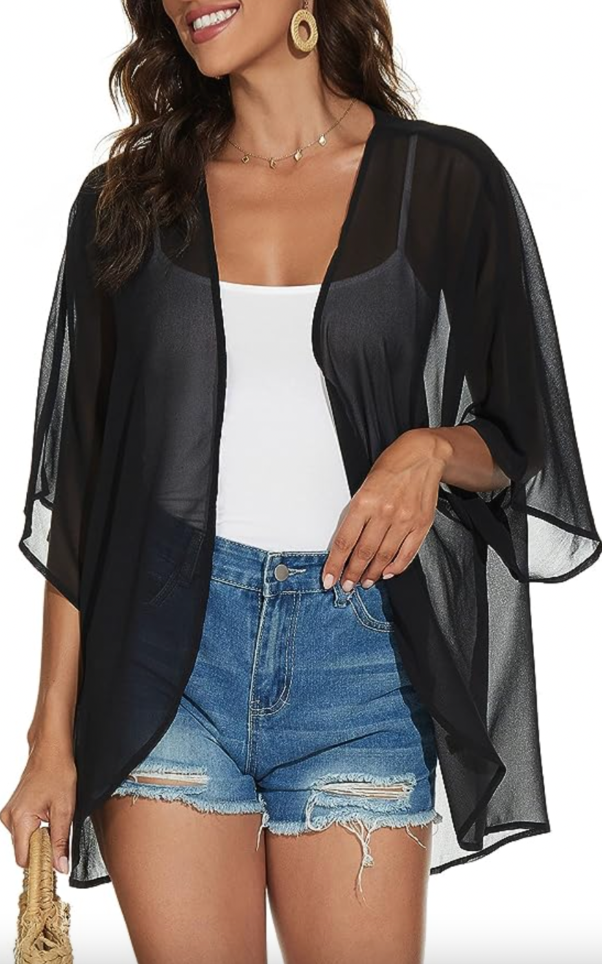 CHICGAL + Puff Sleeve Kimono Cardigan