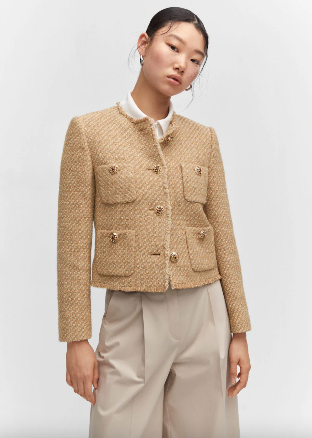 Mango 2025 tweed blazer
