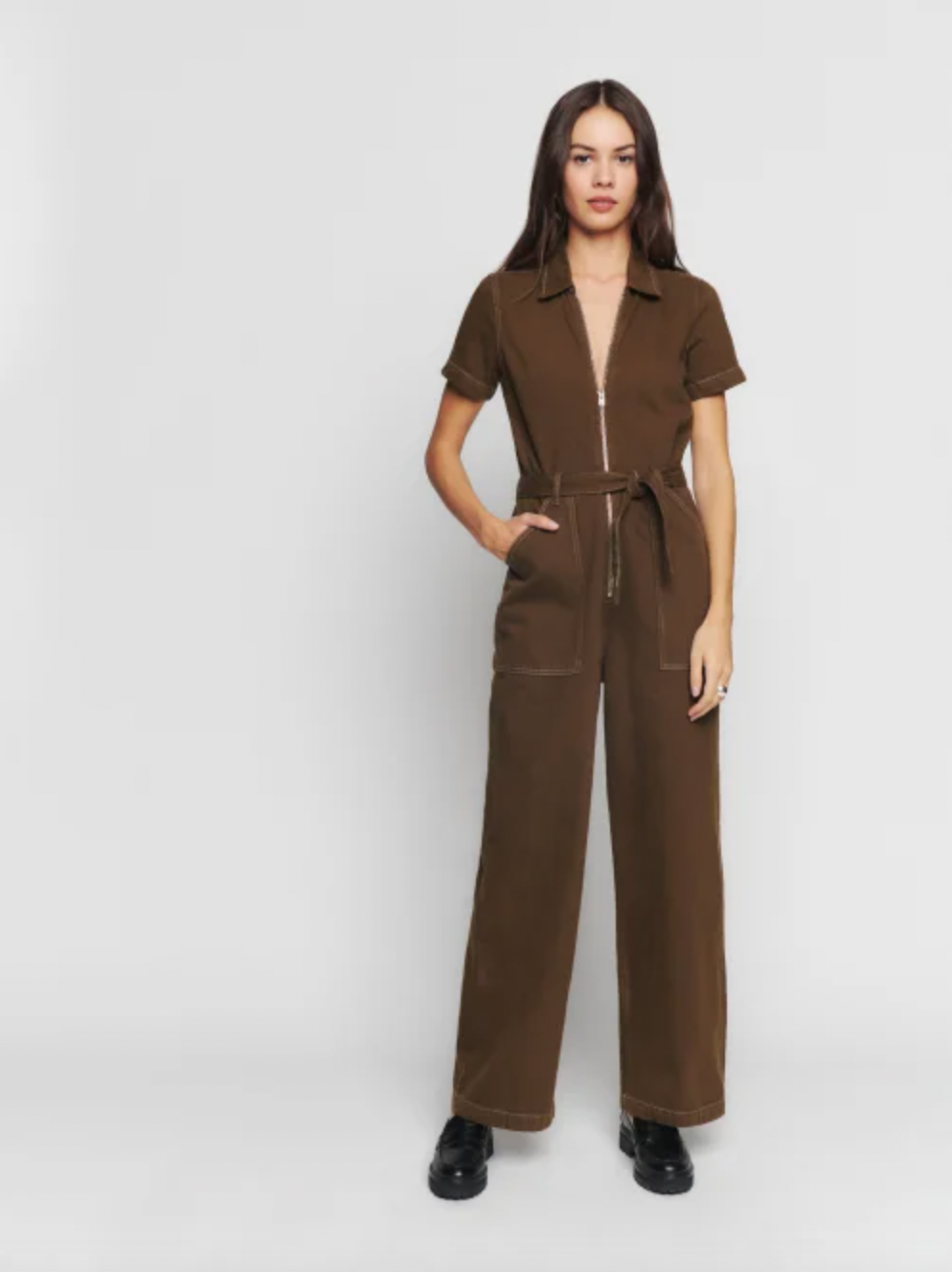Reformation Cassidy Denim Jumpsuit