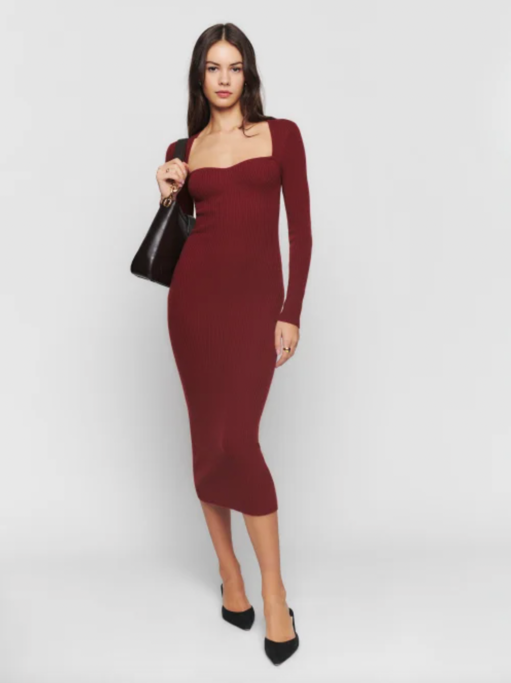Red cashmere sweater dress sale