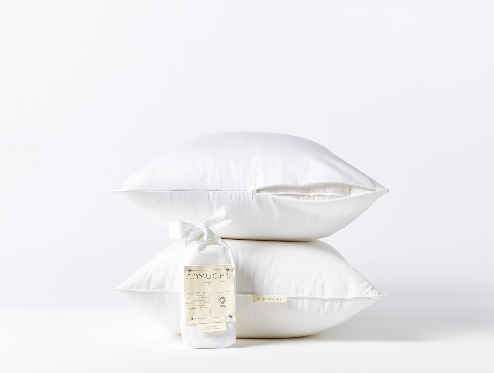 Coyuchi + Down Pillows + Protectors Set