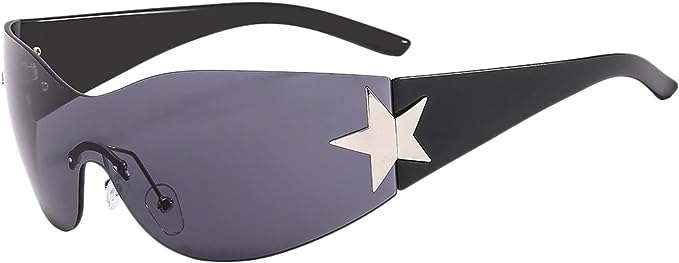 zhandouji + Y2K Rimless Star Shaped Sunglasses