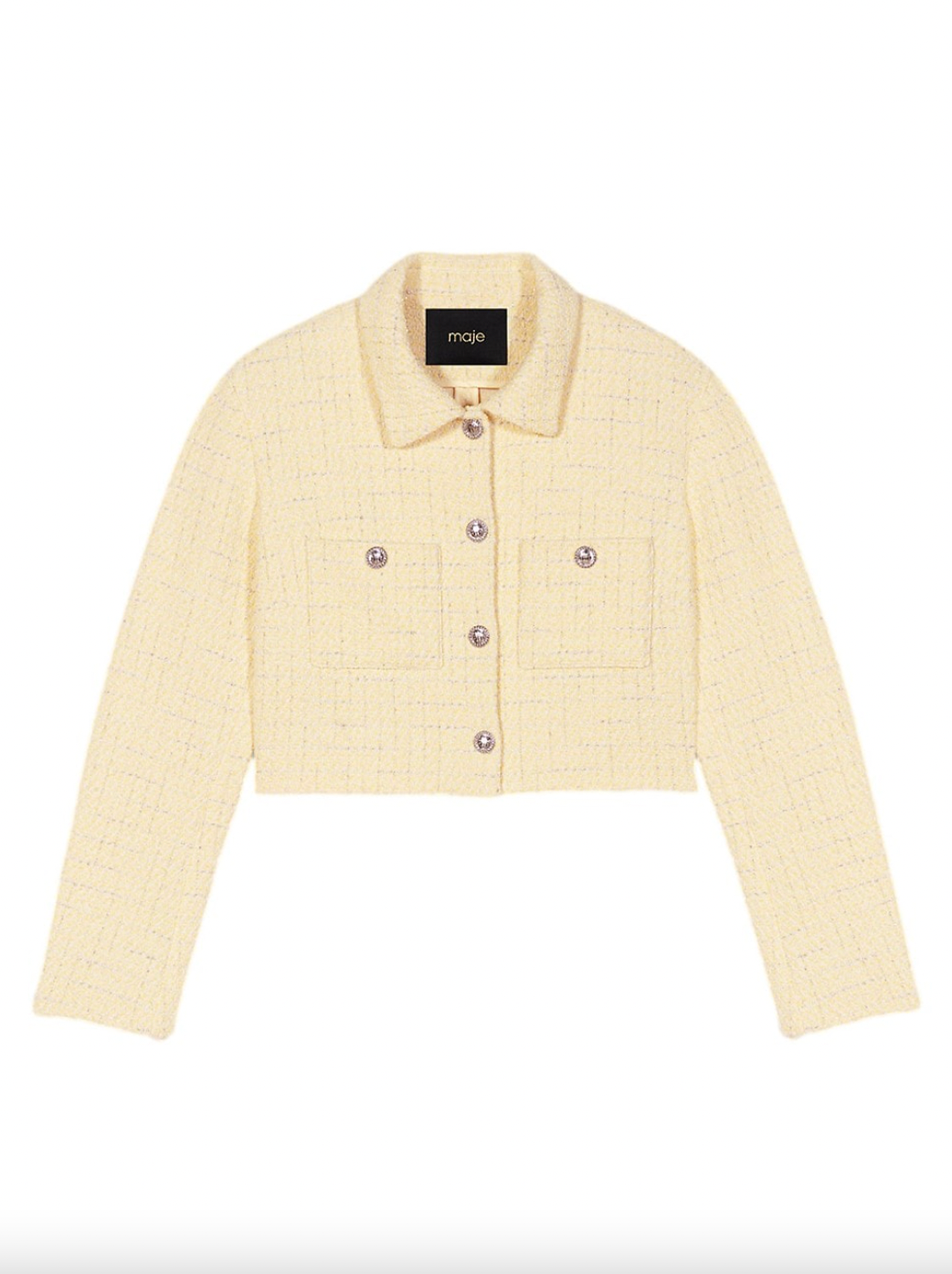 Maje + Cropped Tweed Tailored Jacket