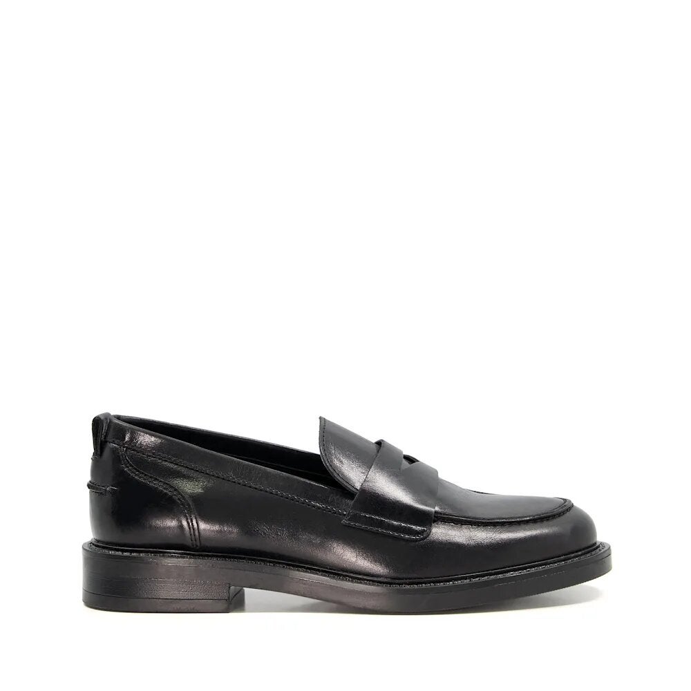 DUNE LONDON + Geeno – Black Minimalist Penny Loafers