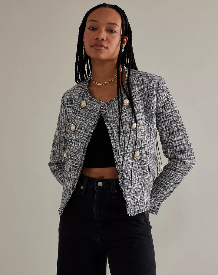Grey cropped 2025 jacket womens